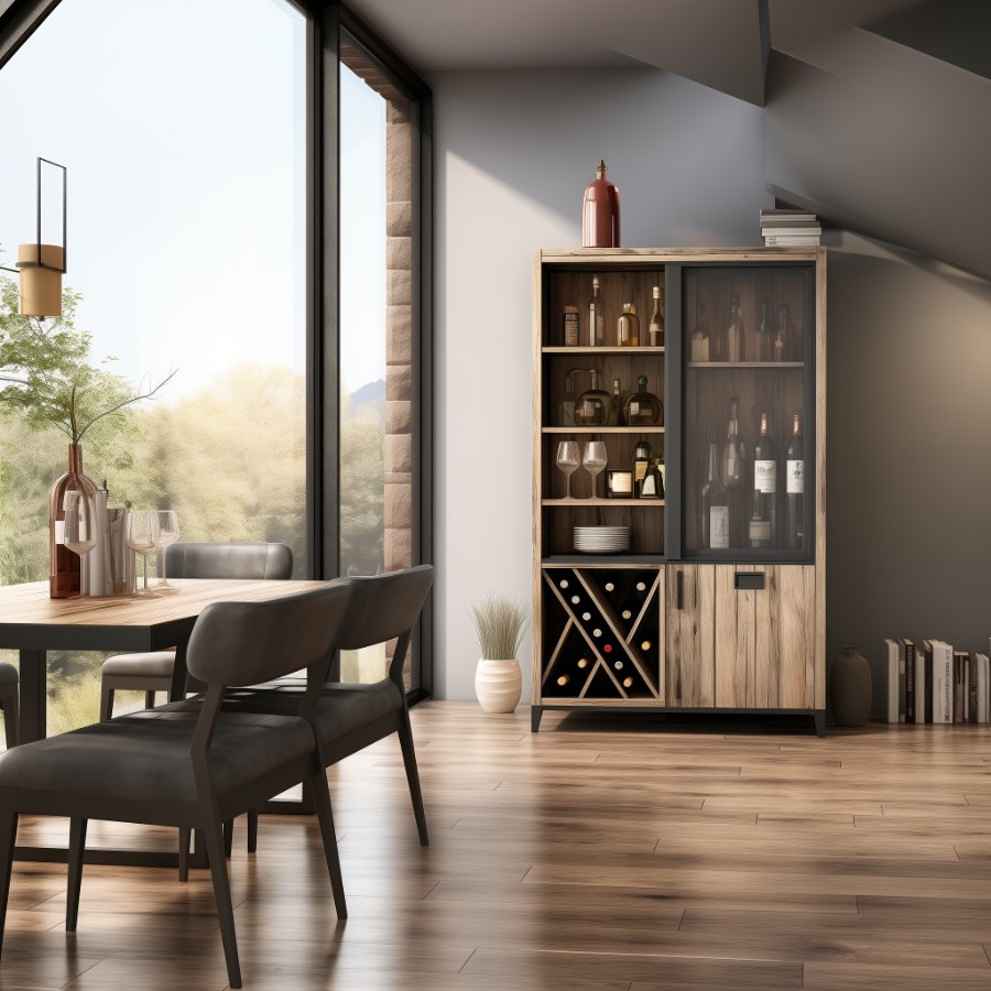 Dining Furniture Luxury Wine Rack Office Wooden Wine Cabinet