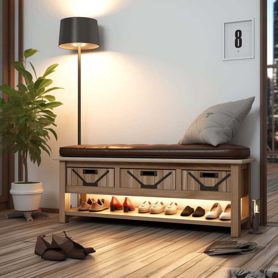 Living Room Furniture Solid Wood Storage Cabinet Shoe Cabinet