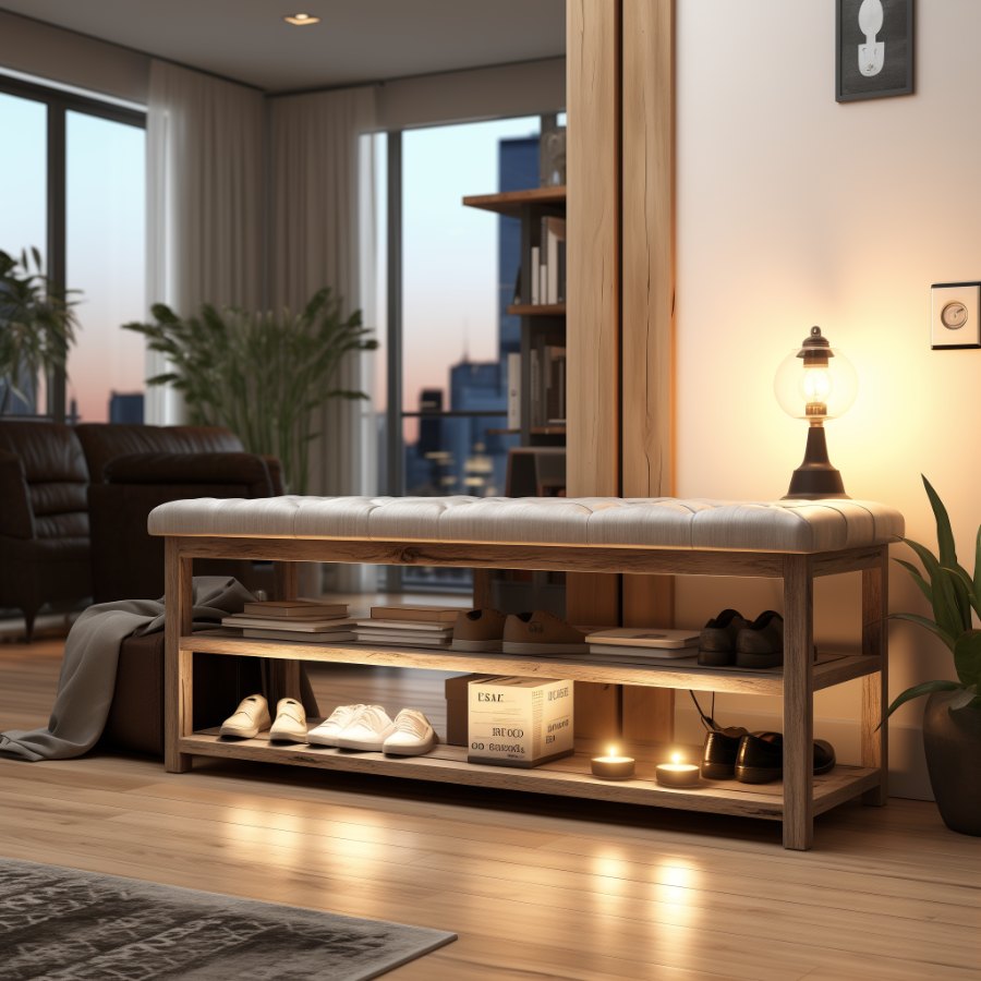 Living Room Furniture Solid Wood Storage Cabinet Shoe Cabinet