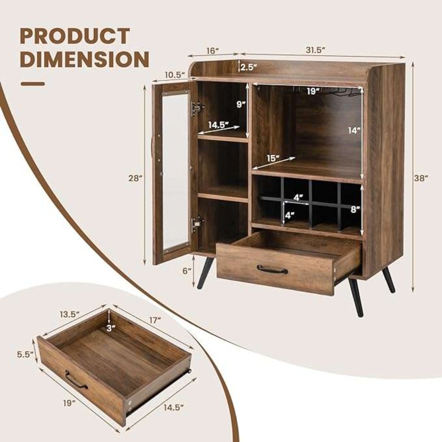 Wesome Factory Dining Furniture Luxury Wine Rack Office Wooden Wine Cabinet