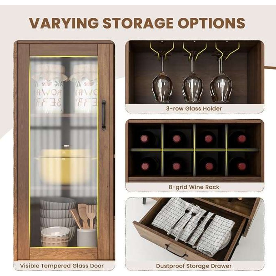 Wesome Factory Dining Furniture Luxury Wine Rack Office Wooden Wine Cabinet