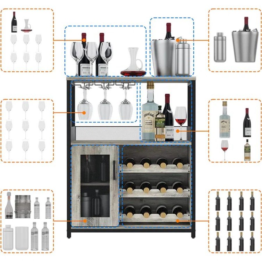 Wesome Factory Dining Furniture Luxury Wine Rack Office Wooden Wine Cabinet