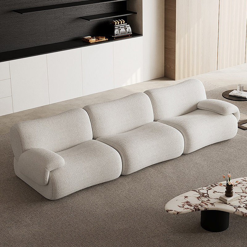Fabric Modular Sofa in White/Black