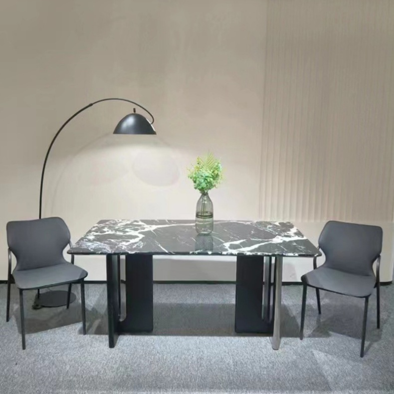 Bulgari Black Marble Top Dining Table 160cm/180cm - Wesome