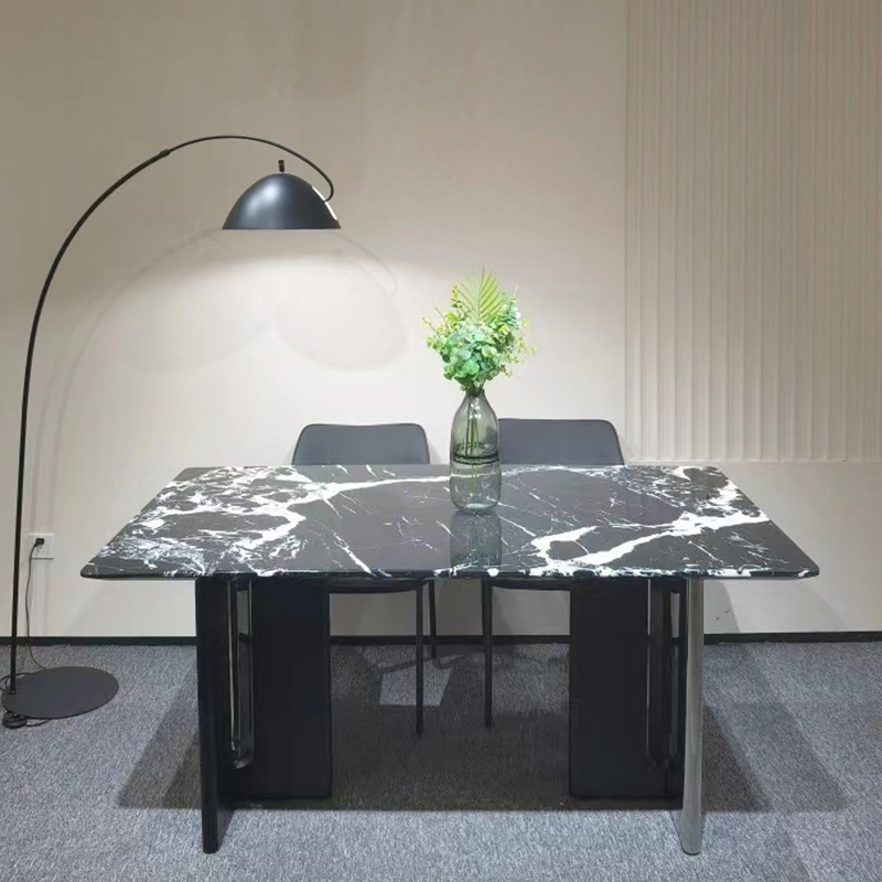Bulgari Black Marble Top Dining Table 160cm/180cm - Wesome