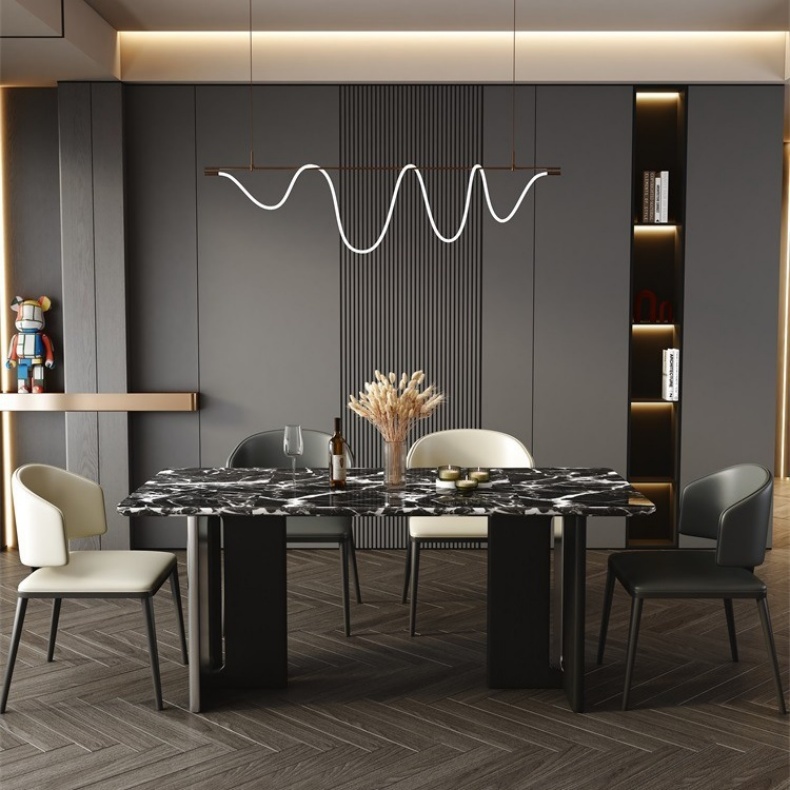 Bulgari Black Marble Top Dining Table 160cm/180cm - Wesome
