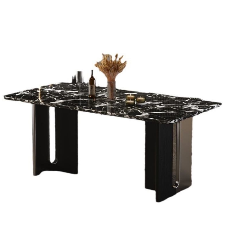 Bulgari Black Marble Top Dining Table 160cm/180cm - Wesome