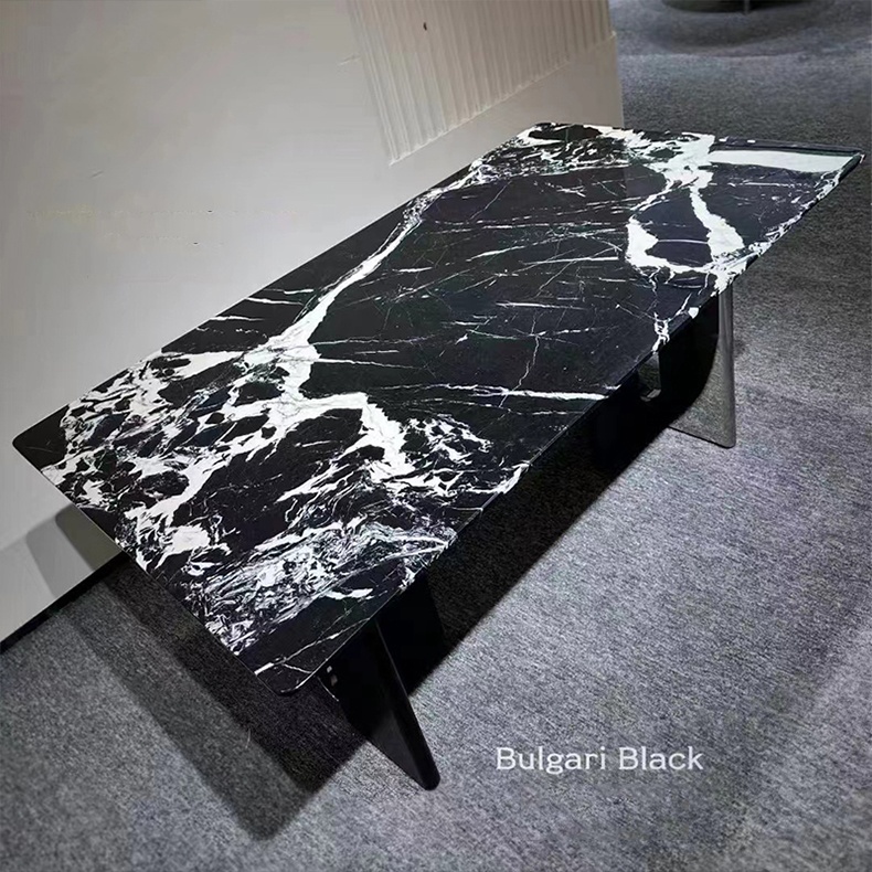 Bulgari Black Marble Top Dining Table 160cm/180cm - Wesome